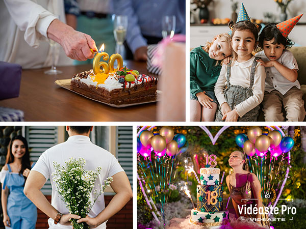 Création de vidéos d'anniversaire et montages souvenirs uniques pour un anniversaire inoubliable